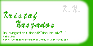 kristof naszados business card
